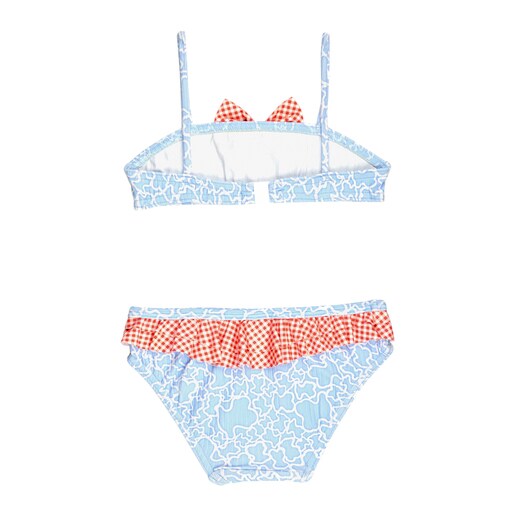 Bikini Volantes Y Lazo Kaos Ink Azul Celeste Tous