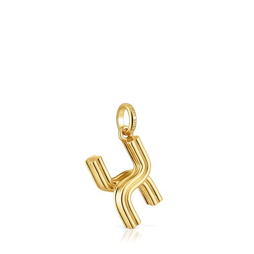 Medium 18kt gold plating over silver letter X Pendant TOUS Alphabet