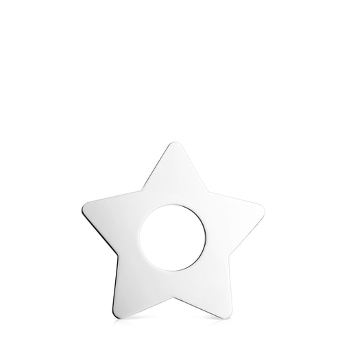 Large Hold Metal Silver Star Pendant