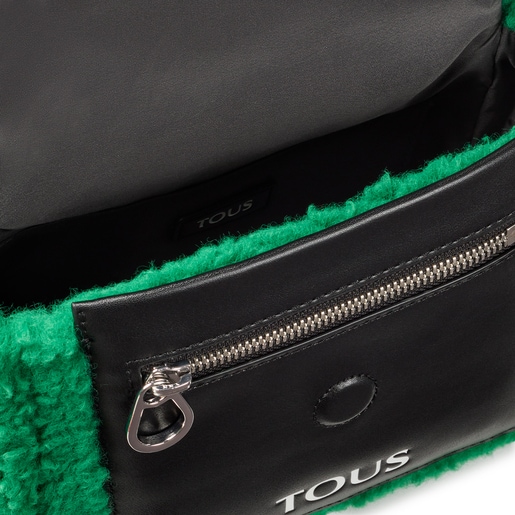 Borsa a tracolla piccola TOUS Empire Fur verde