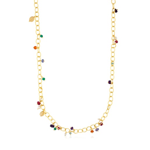 Vermeil Silver Elise Necklace with Gemstones and Pearls