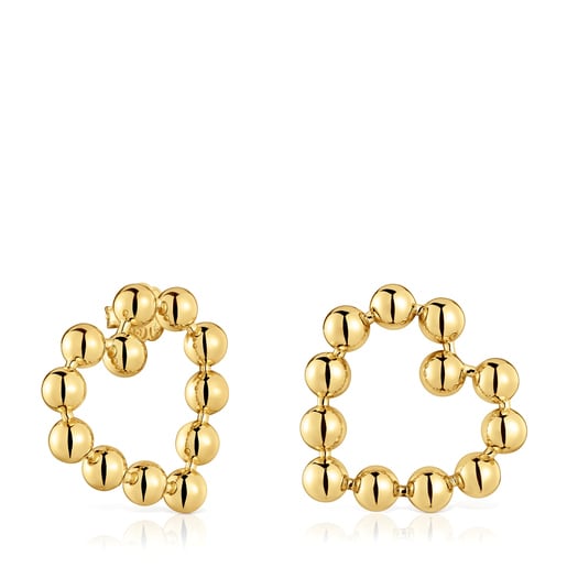 Short heart Earrings with 18kt gold plating over silver Sugar Party