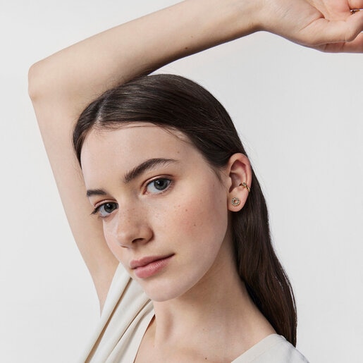 Серьги с мини-диском Nocturne из вермеля с бриллиантами