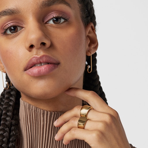 TOUS Basics الفضة ختم البيضاوي فيرميل