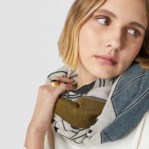 Foulard de jacquard beige TOUS Magic Nature