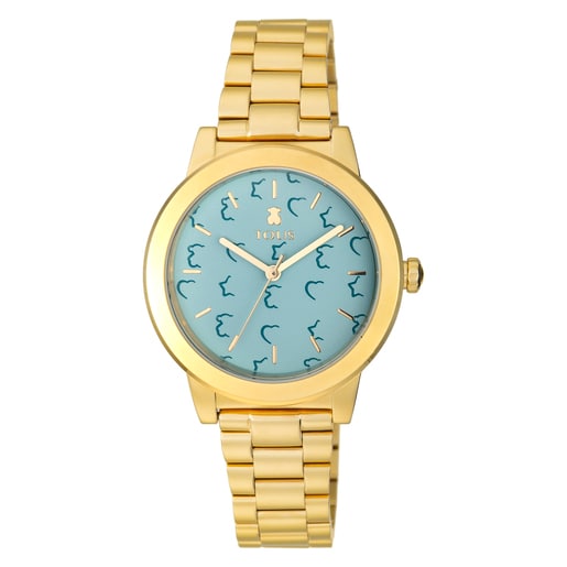 Reloj tous de mujer en acero combinado con Pvd dorado y esterilla