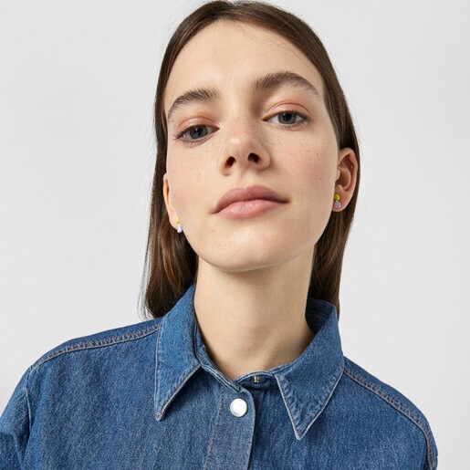 Aretes cortos con motivos de esmalte de colores TOUS Joy Bits