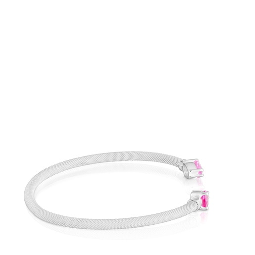 צמיד בנגל TOUS Mesh LGG מכסף עם אבני חן ממעבדה