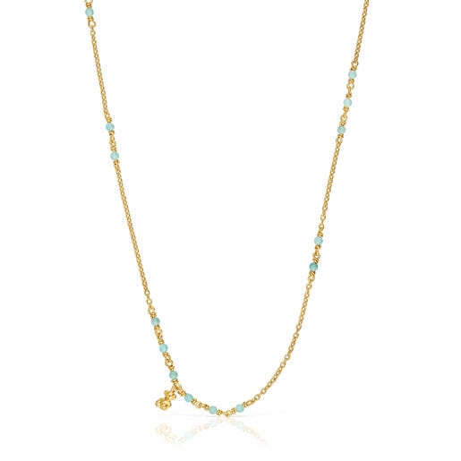 Silver vermeil and amazonite Necklace Bold Bear | TOUS