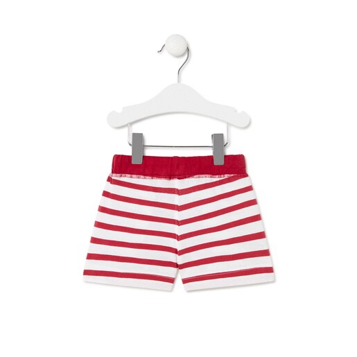 Boys striped Bermudas in Casual red