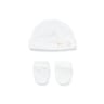 Baby hat and mittens set in plain white