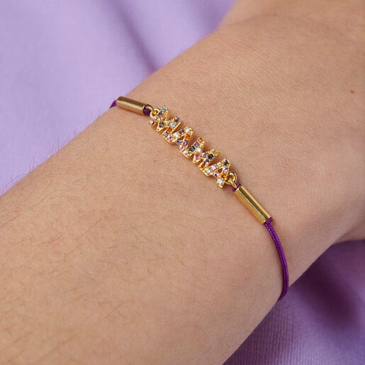 Cord TOUS Crossword Mama Mama bracelet with gemstones