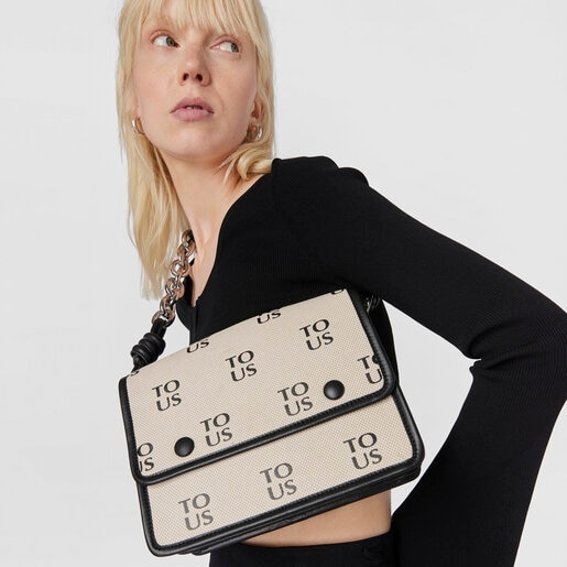 תיק צד TOUS TO-US Audree בגודל בינוני בצבע בז'