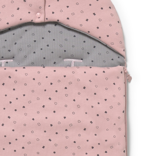 Universal-fit baby footmuff in Mini pink