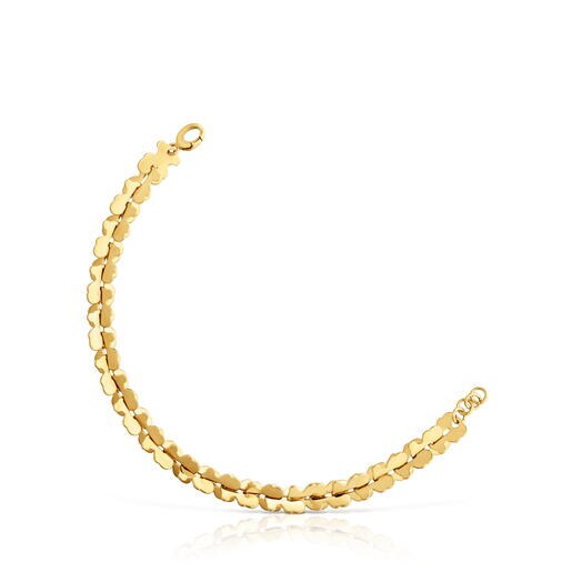 Pulsera cadena de acero en color dorado con motivos oso Carrusel