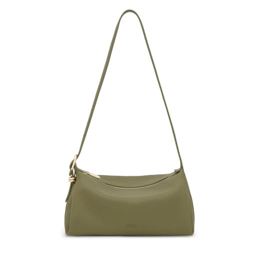 Bandolera de piel verde oliva TOUS Fold