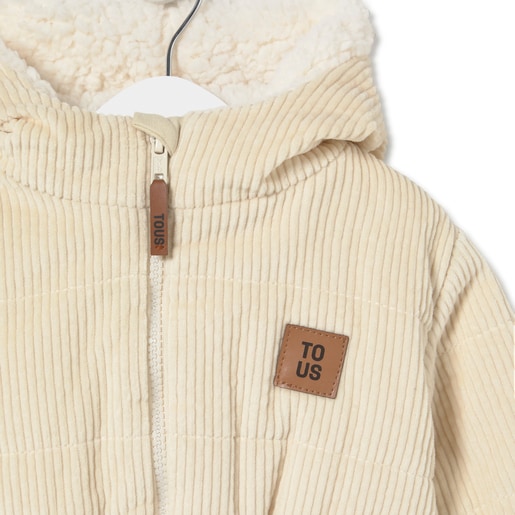 Corduroy coat in Brown ecru