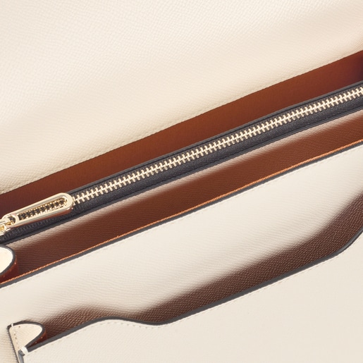 תיק צד TOUS La Rue Audree בגודל בינוני ובצבע שנהב