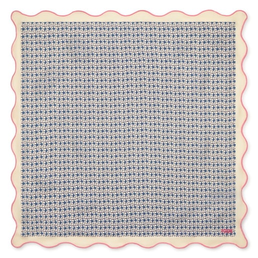 Beige-colored square Scarf Mini Daisy