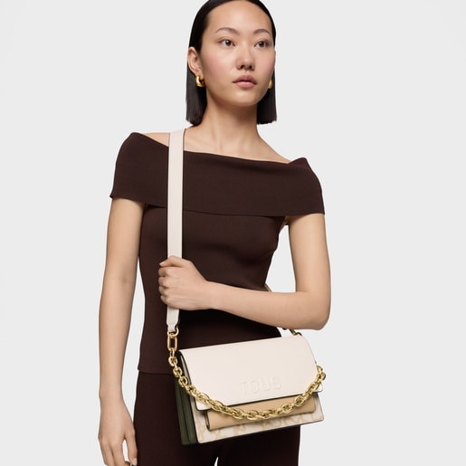 Medium ivory-colored Audree Crossbody bag Kaos Icon