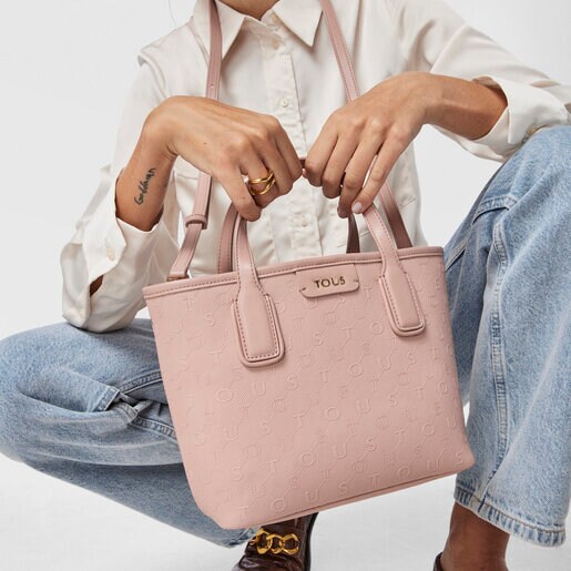 Small pink Script Day tote bag