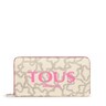 Portefeuille Kaos Legacy moyen beige et rose