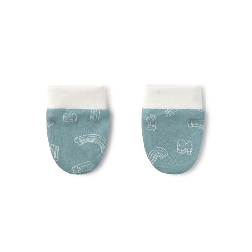 Baby hat and mittens set in Arc mist