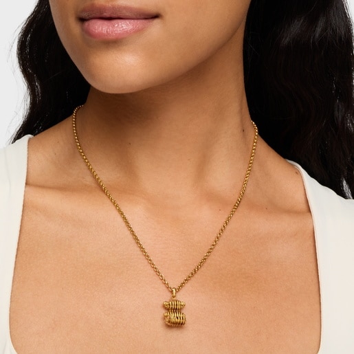 Bear Pendant with 18kt gold plating over rolled silver Bold Bear