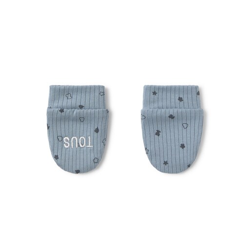 Baby hat and mittens set in Mini sky blue