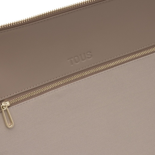 トープカラーのラージ・トートバッグ Kaos Mini Lines