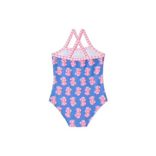 Girl s one-piece swimsuit in Chic blue | TOUS