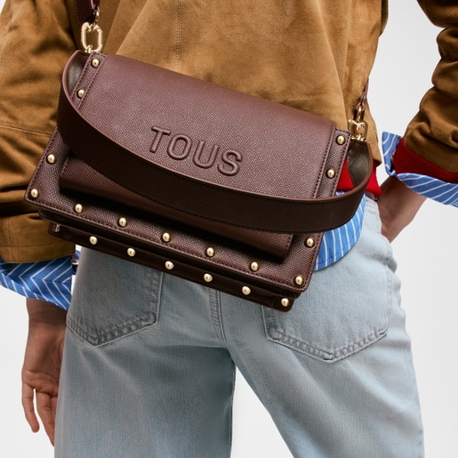 Medium brown Crossbody bag TOUS Audree Studs