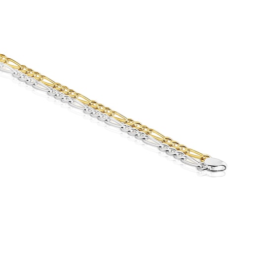 Bracelet avec chaîne en maille forçat TOUS Basics bicolore