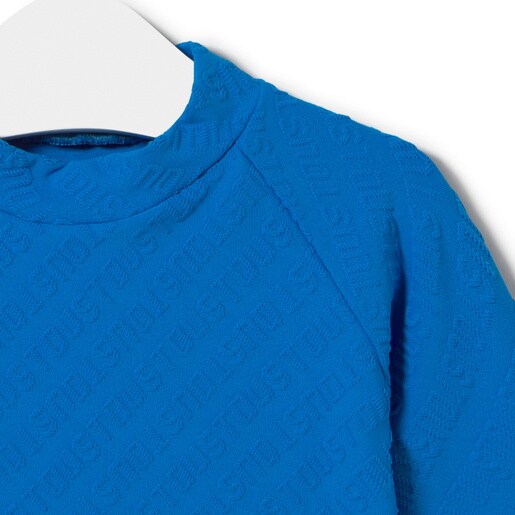Long-sleeved beach t-shirt in Logo blue
