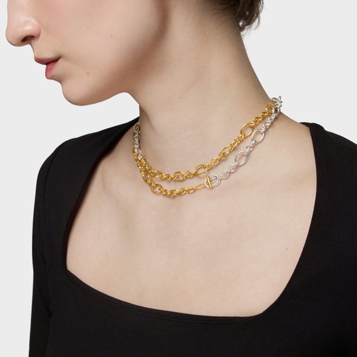 Collier chaîne bicolore grande TOUS MANIFESTO