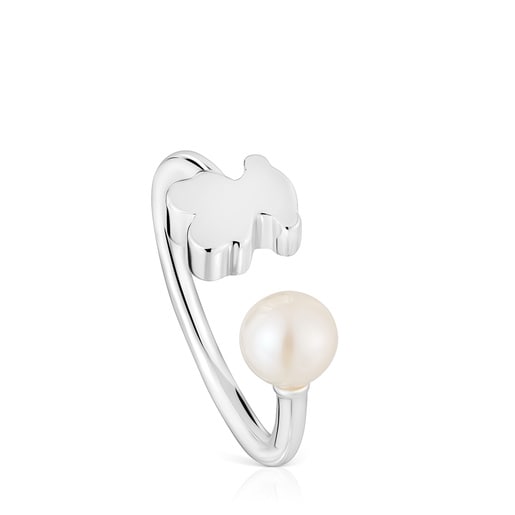 Silver Open ring with cultured pearl Sweet Dolls