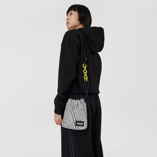 תיק מיני TOUS Cloud Soft שחור ולבן