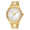 Gold-colored IP Steel T-Shine Watch with cubic zirconia