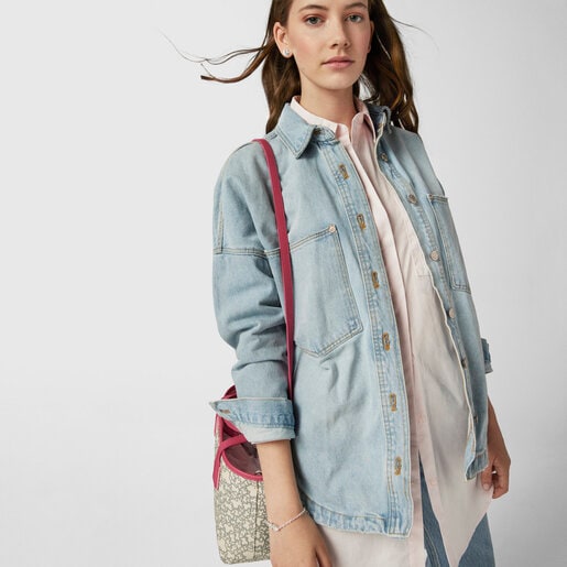 حقيبة أحمال Kaos Mini صغيرة باللون البيج والفوشيا