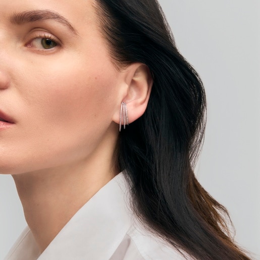 Brincos em ouro branco com diamantes TOUS ATELIER UNIQUE PIECES