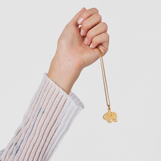 ペンダント  Idol  ぞう  24mm　イエローゴールドコーティング　　