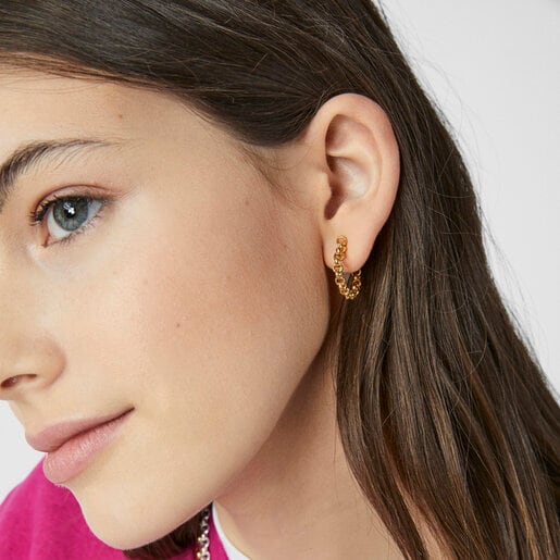 Silver vermeil TOUS Calin Hoop earrings | TOUS