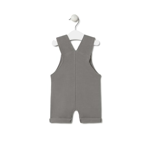 Piqué fabric baby romper in Classic grey