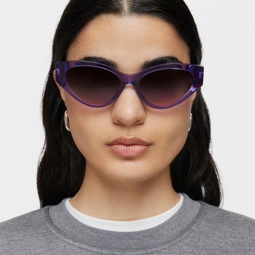 Liliowe okulary przeciwsłoneczne TOUS Cat Eye
