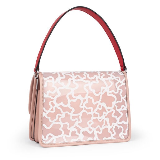 Sac à bandoulière Audree moyen transparent et rose