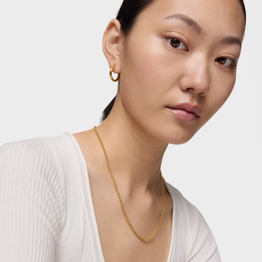 Chaîne en argent plaqué or 18 ct avec billes de 50 cm moyenne TOUS Chain