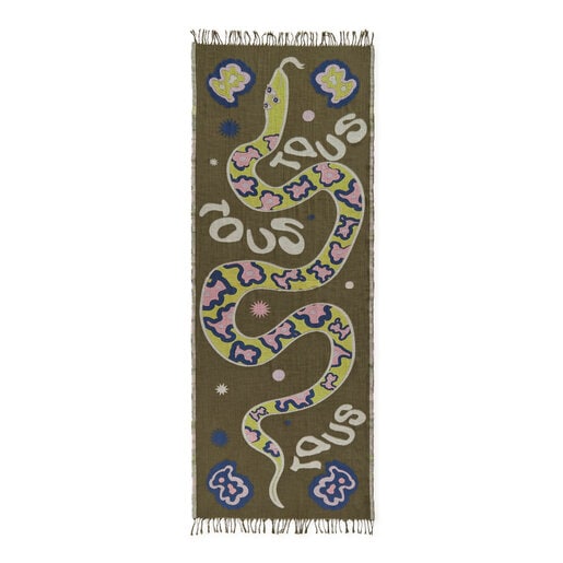 Foulard de jacquard caqui TOUS Tilsa