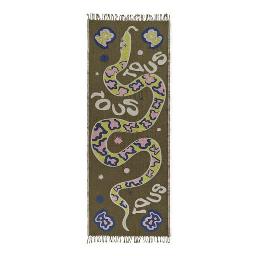 Foulard de jacquard caqui TOUS Tilsa