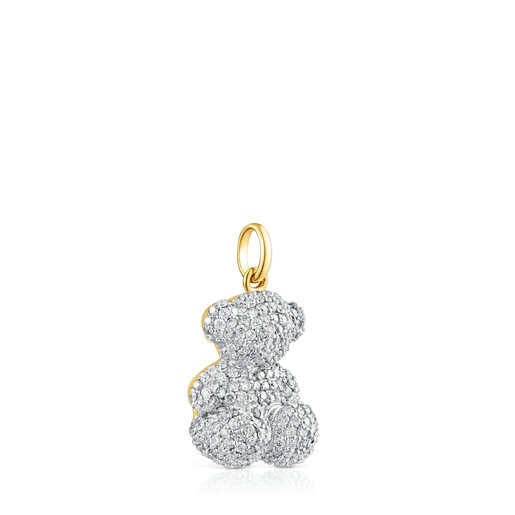 Colgante oso de diamantes de 1,30 ct y oro Bold Bear