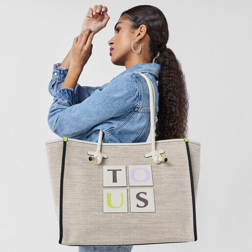 תיק סל TOUS Yummy גדול בצבע בז'